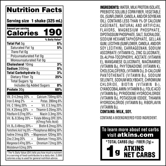 Atkins Nutritionals Plus Protein & Fiber Ready-to-Drink Shakes