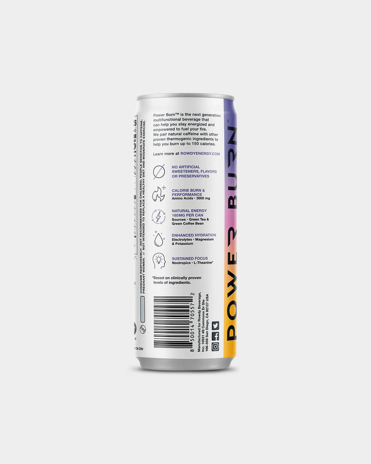 Rowdy Energy Power Burn Energy Drink 12 Pack