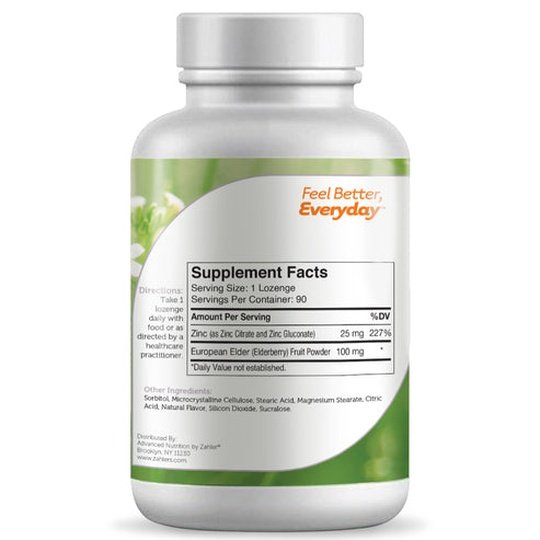 Zinc + Elderberry Kosher Lozenges by Zahler