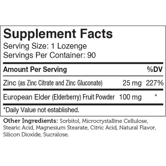Zinc + Elderberry Kosher Lozenges by Zahler