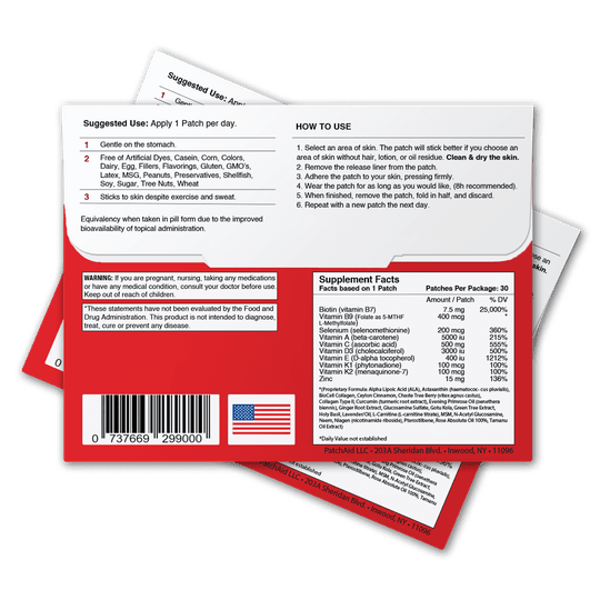 Biotin Plus Vitamin Patch for Hair, Skin, and Nails by PatchAid