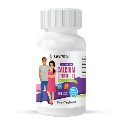 BariatricPal Easy Swallow Calcium Citrate (600mg) and D3 Coated Tablets