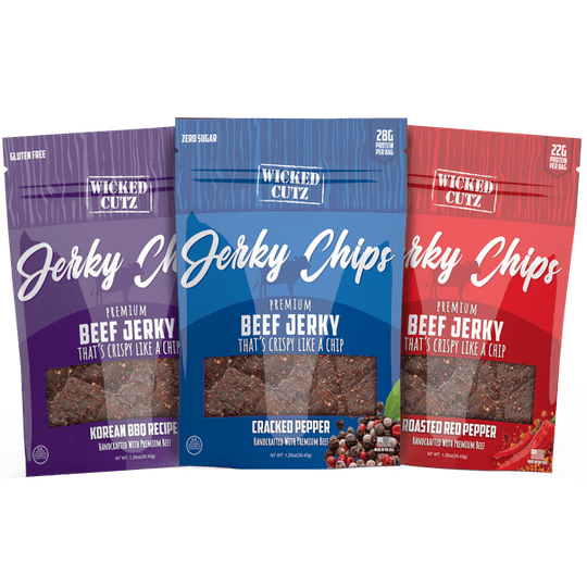 High Protein Beef Jerky Chips by Wicked Cutz