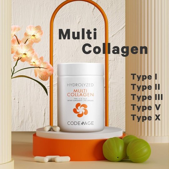 Multi Collagen Peptides Capsules Hydrolyzed Collagen Protein with Bone Broth & Vitamin C by Codeage