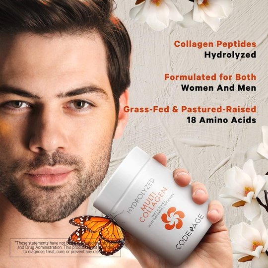 Multi Collagen Peptides Capsules Hydrolyzed Collagen Protein with Bone Broth & Vitamin C by Codeage