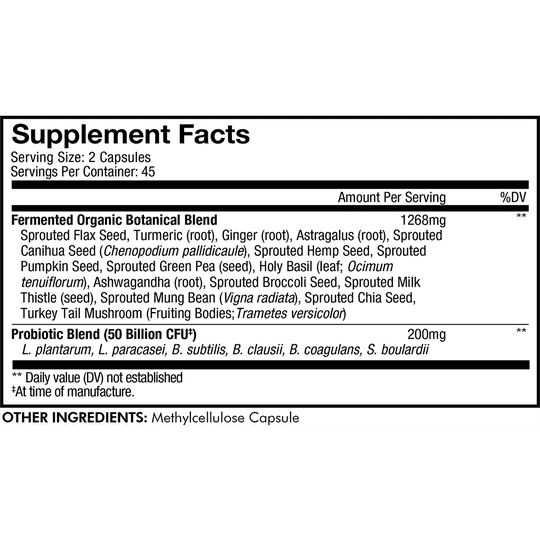 SBO Probiotics 50 Billion CFU Capsules, Soil-Based Organisms with Prebiotics Supplement by Codeage