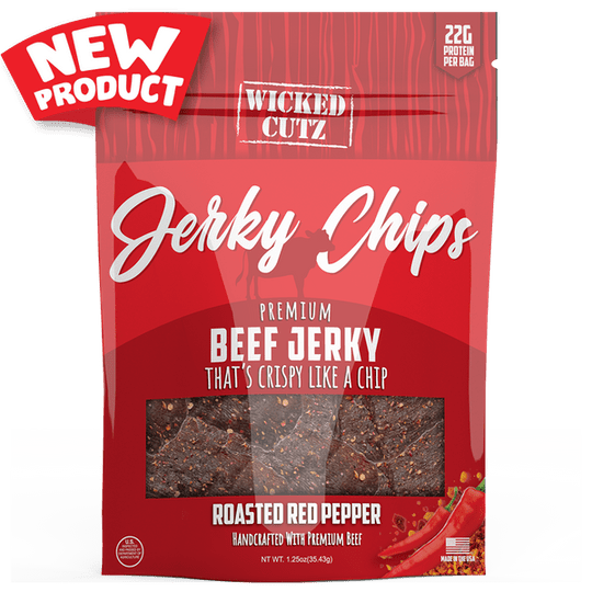 High Protein Beef Jerky Chips by Wicked Cutz