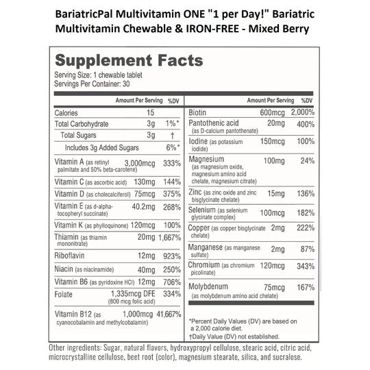 Gastric Band Complete Bariatric Vitamin Pack by BariatricPal - Chewables & Chews
