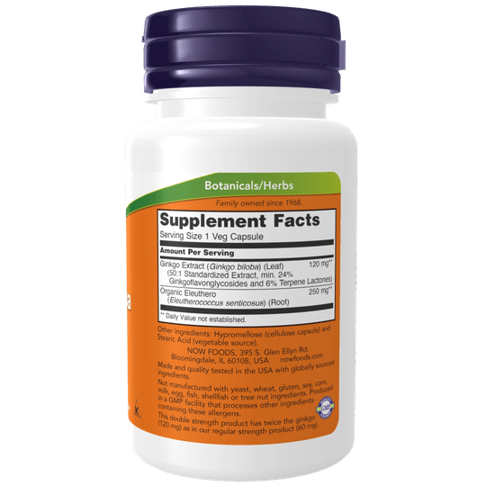 Now Ginkgo Biloba Double Strength 120mg