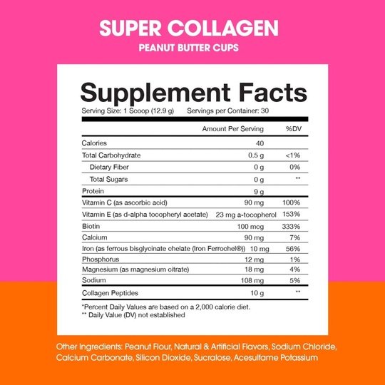 Super Collagen Protein Powder by Obvi - Peanut Butter Cups