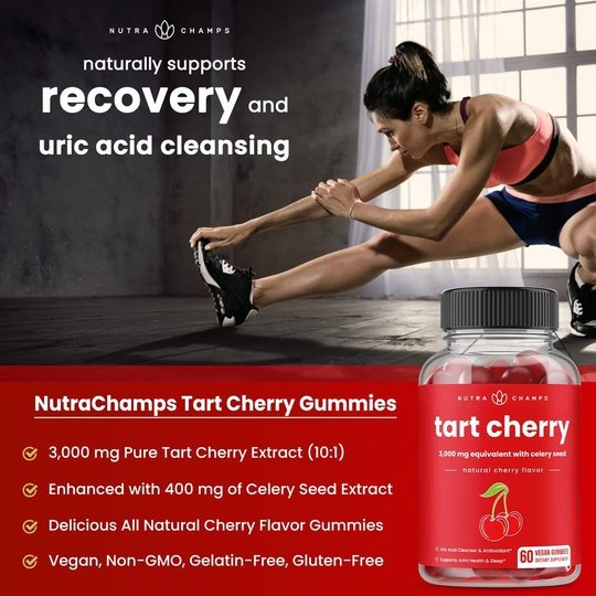 Tart Cherry Gummies by NutraChamps (CLEARANCE: Best by November 30, 2023)