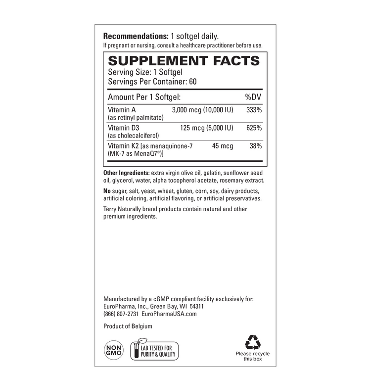 Terry Naturally A-D-K2 Vitamins