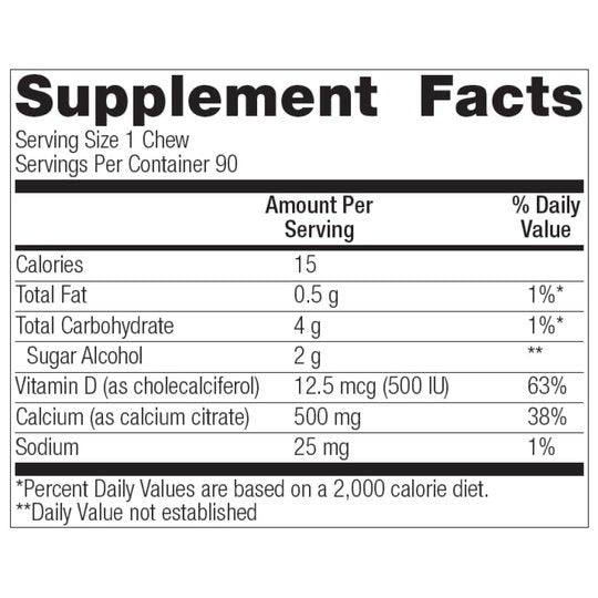 Bariatric Advantage Calcium Citrate Chewy Bites 500mg - Available in 10 Flavors!