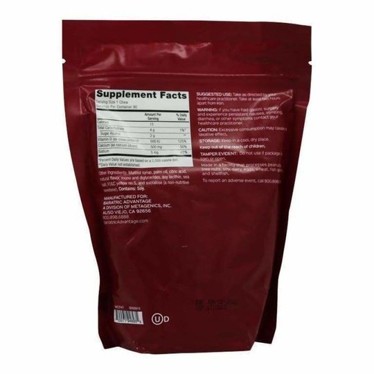 Bariatric Advantage Calcium Citrate Chewy Bites 500mg - Available in 10 Flavors!