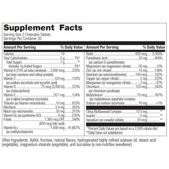 Bariatric Advantage Chewable Essential Multivitamin without Iron - Available in 2 Flavors!