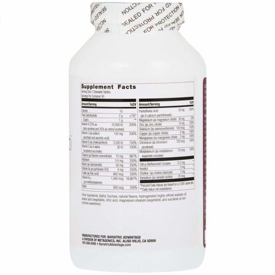 Bariatric Advantage Chewable Essential Multivitamin without Iron - Available in 2 Flavors!