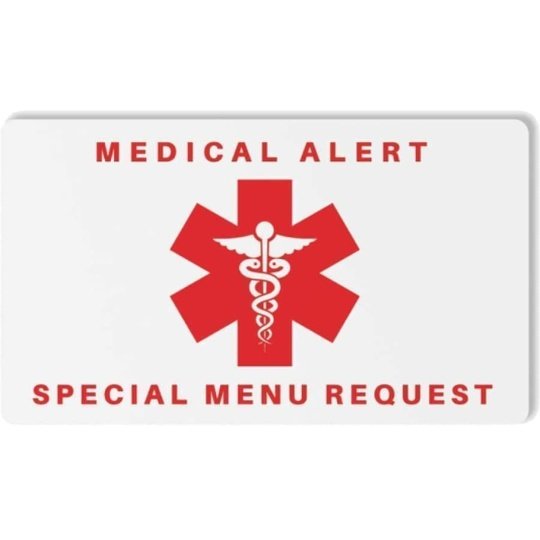 Bariatric Patient Restaurant Special Menu Request Card 2.0