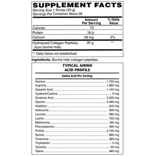 Collagen Peptides Powder (Hydrolyzed Type 1 & 3, Grass Fed) Skin, Hair, Nail & Joint Support by BariatricPal - Unflavored & Unsweetened