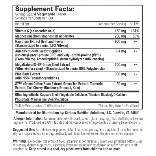 SNS Blood Pressure Support XT
