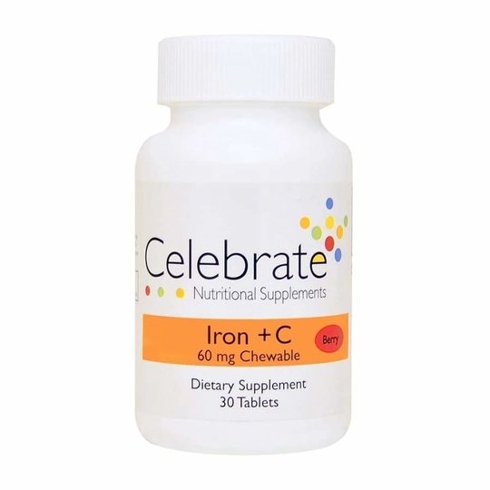 Celebrate Iron plus C - Available In 3 Flavors (18mg, 30mg & 60mg)