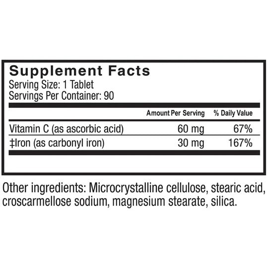 Celebrate Iron (30mg) Plus Vitamin C Tablets