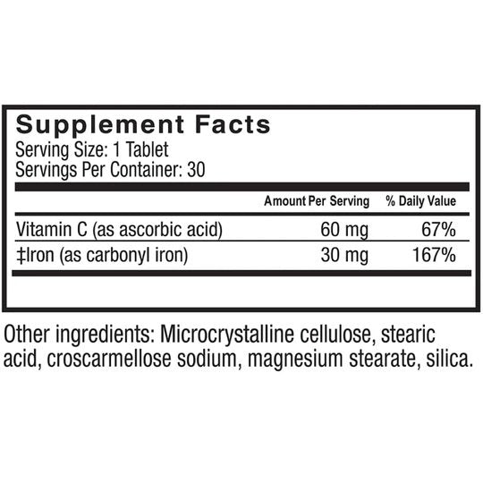 Celebrate Iron (30mg) Plus Vitamin C Tablets