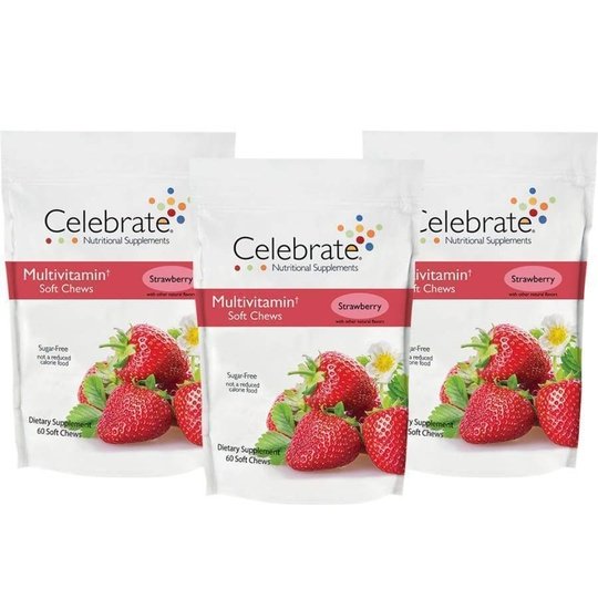 Celebrate Sugar-Free Multivitamin Soft Chew - Available in 4 Flavors!