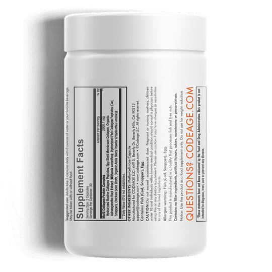 Multi Collagen Peptides Capsules Hydrolyzed Collagen Protein with Bone Broth & Vitamin C by Codeage