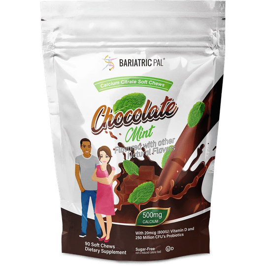 BariatricPal Sugar-Free Calcium Citrate Soft Chews 500mg with Probiotics - Sweet Variety Pack (4 Bags)
