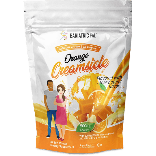 BariatricPal Sugar-Free Calcium Citrate Soft Chews 500mg with Probiotics - Fruit Flavored Variety Pack (5 Bags)