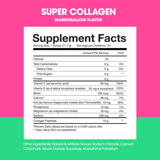 Super Collagen Protein Powder by Obvi - Marshmallow