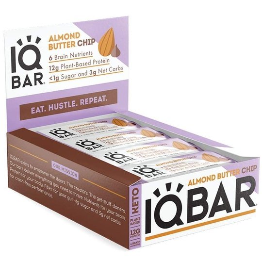 IQBar Vegan and Keto Protein Bars - Almond Butter Chip