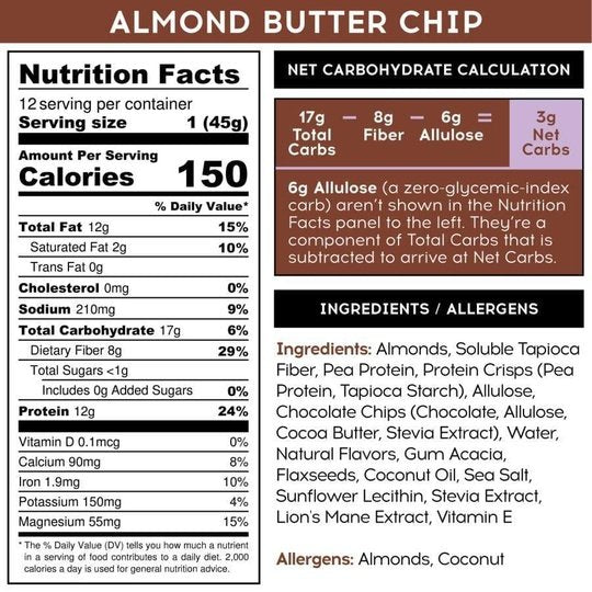 IQBar Vegan and Keto Protein Bars - Almond Butter Chip