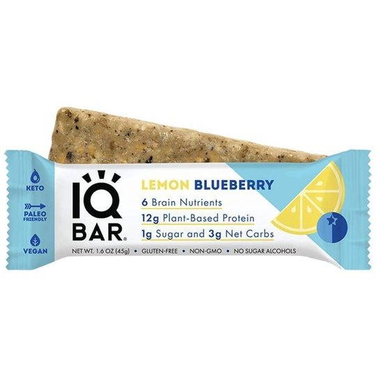 IQBar Vegan and Keto Protein Bars - Lemon Blueberry