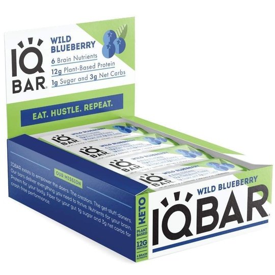 IQBar Vegan and Keto Protein Bars - Wild Blueberry