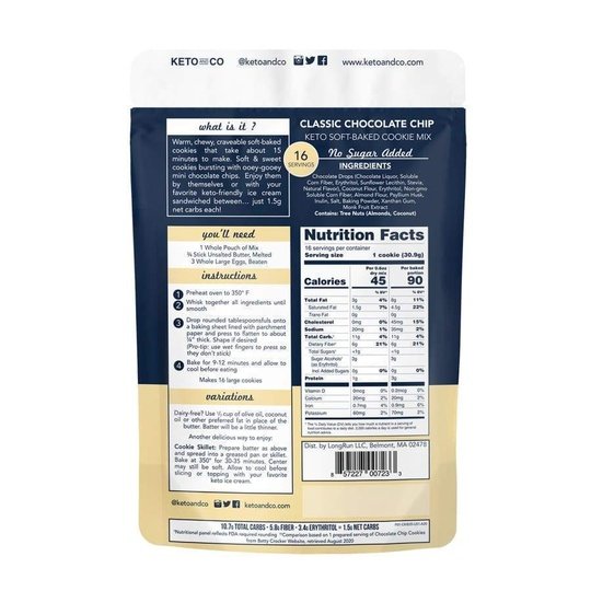 Keto Soft-Baked Cookie Mix by Keto and Co - Chocolate Chip