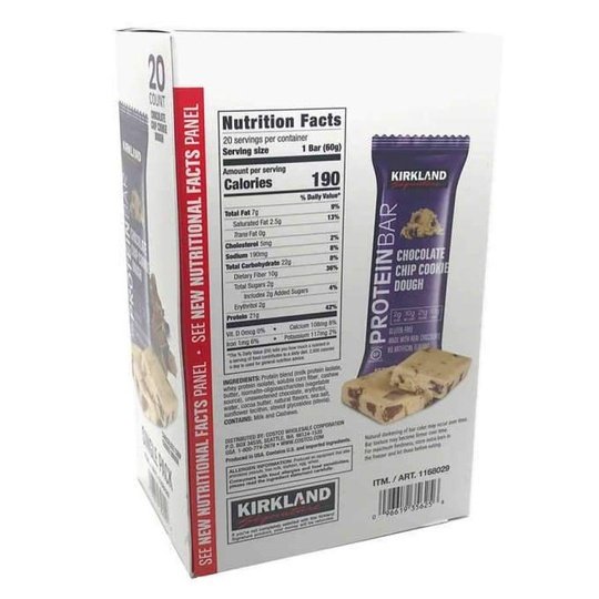 Kirkland Protein Bars - Signature Chocolate Chip Cookie Dough (CLEARANCE: Best by September 17, 2023)