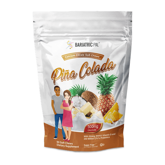 BariatricPal Sugar-Free Calcium Citrate Soft Chews 500mg with Probiotics - Fruit Flavored Variety Pack (5 Bags)