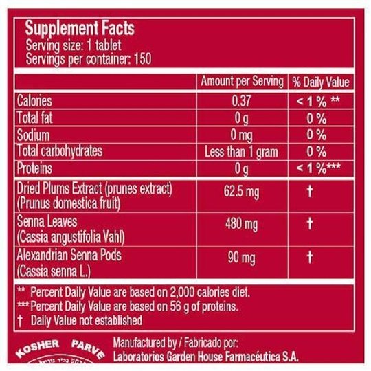 Prunelax Ciruelax Natural Laxative - Coated Tablets (150ct)