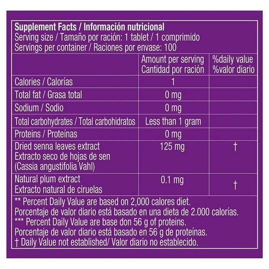 Prunelax Ciruelax Natural Laxative - Maximum Relief Coated Tablets (100ct)