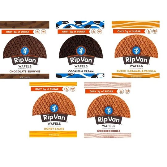 Rip Van Wafels - 5 Flavor Variety Pack (Low-Sugar)