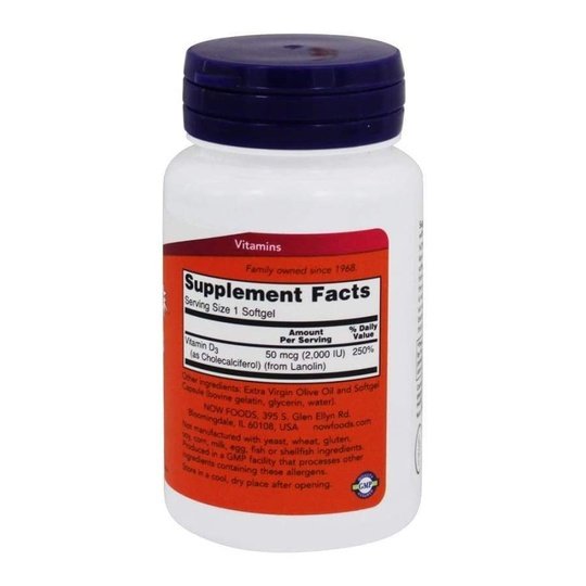 Vitamin D-3 2,000 IU (High Potency) - 240 Softgels by NOW Foods