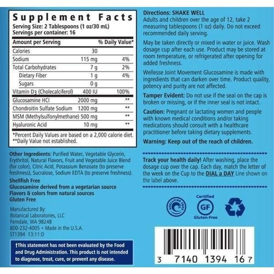 Joint Movement Glucosamine and Chondroitin Liquid by Natures Way - Berry Flavor